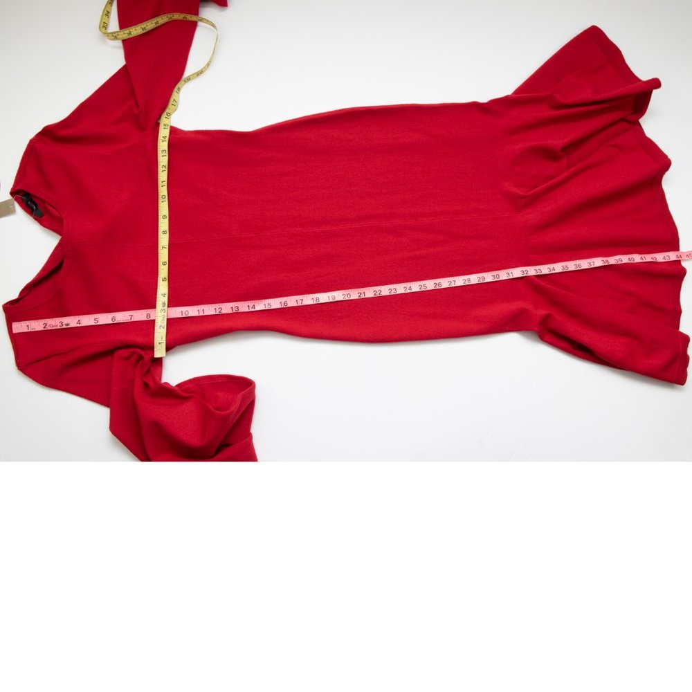 J. Crew Merino Wool Sweater Dress Twist Back Midi Long Sleeve Red Size XS New - Picture 6 of 6